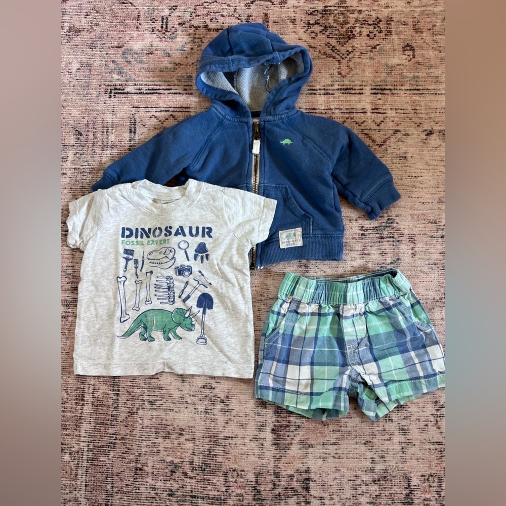Carter's Blue and Green Dinosaur Matching Set